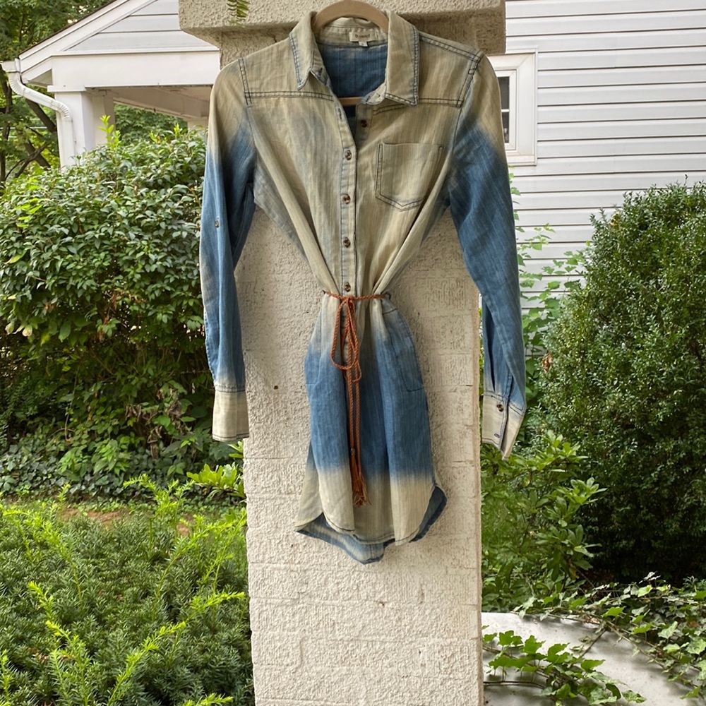 B_envied long sleeve denim shirt dress size S
